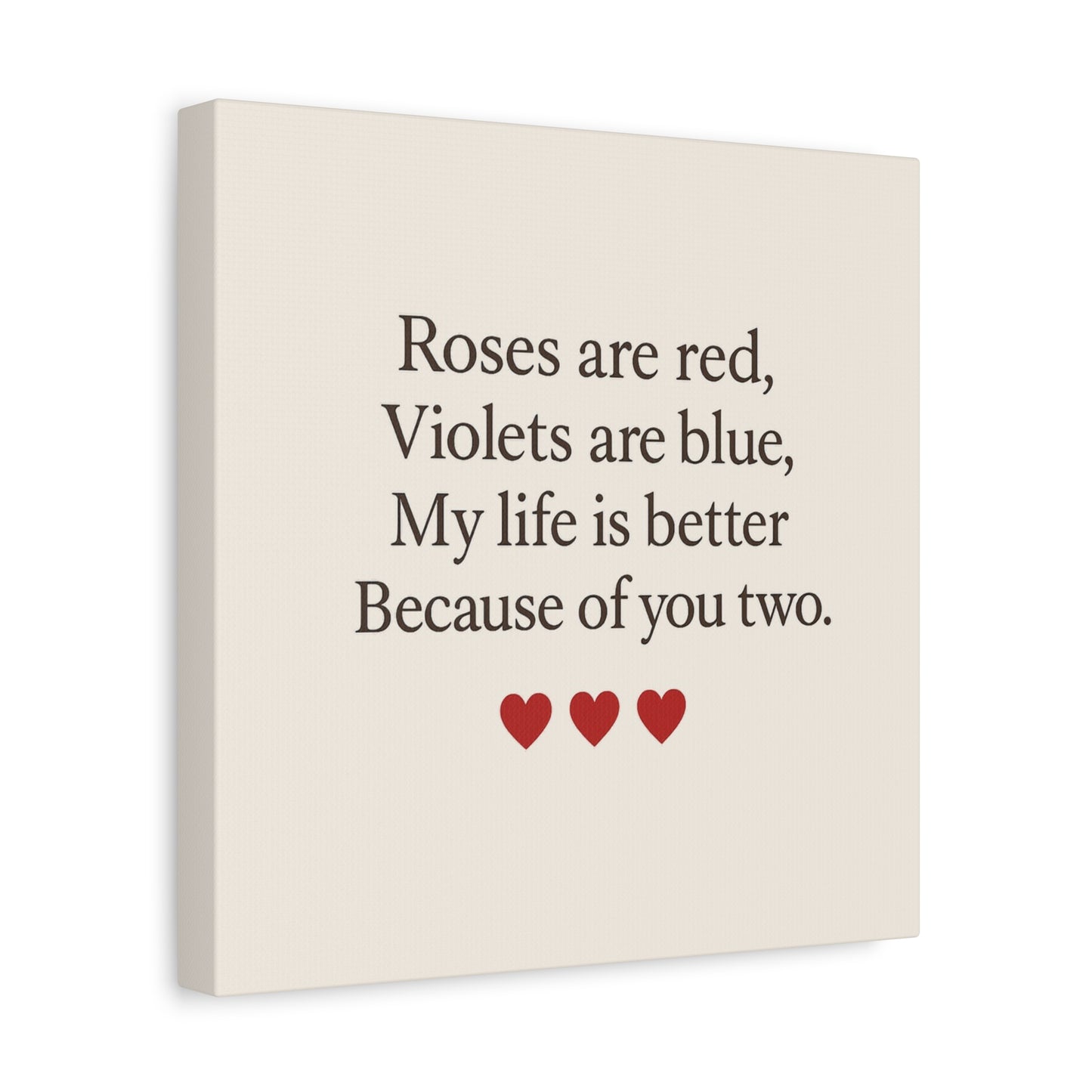 Roses are red poem Canvas | Stretched Matte Wall Art | Throuple Poem Artwork