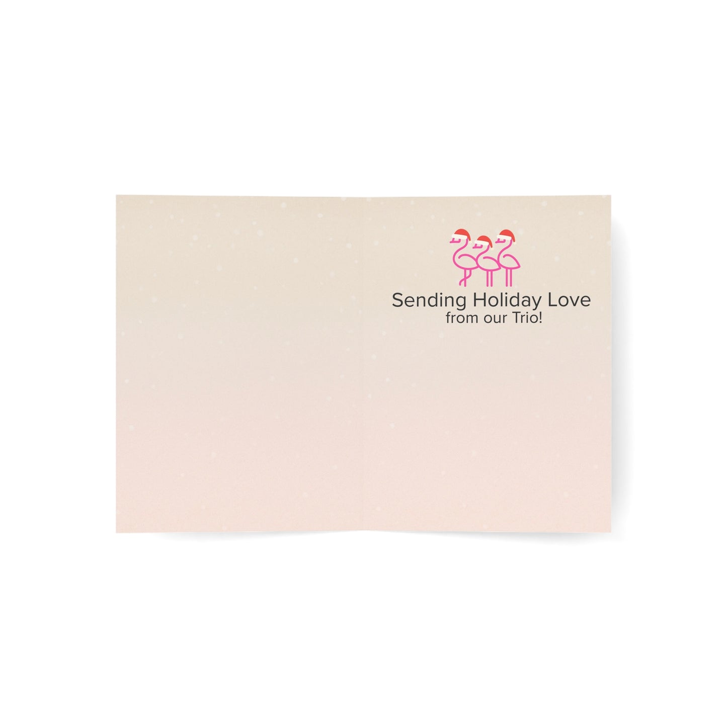 Three's A Holiday Vibe flamingo Christmas Greeting Card | Throuple Holiday Cards