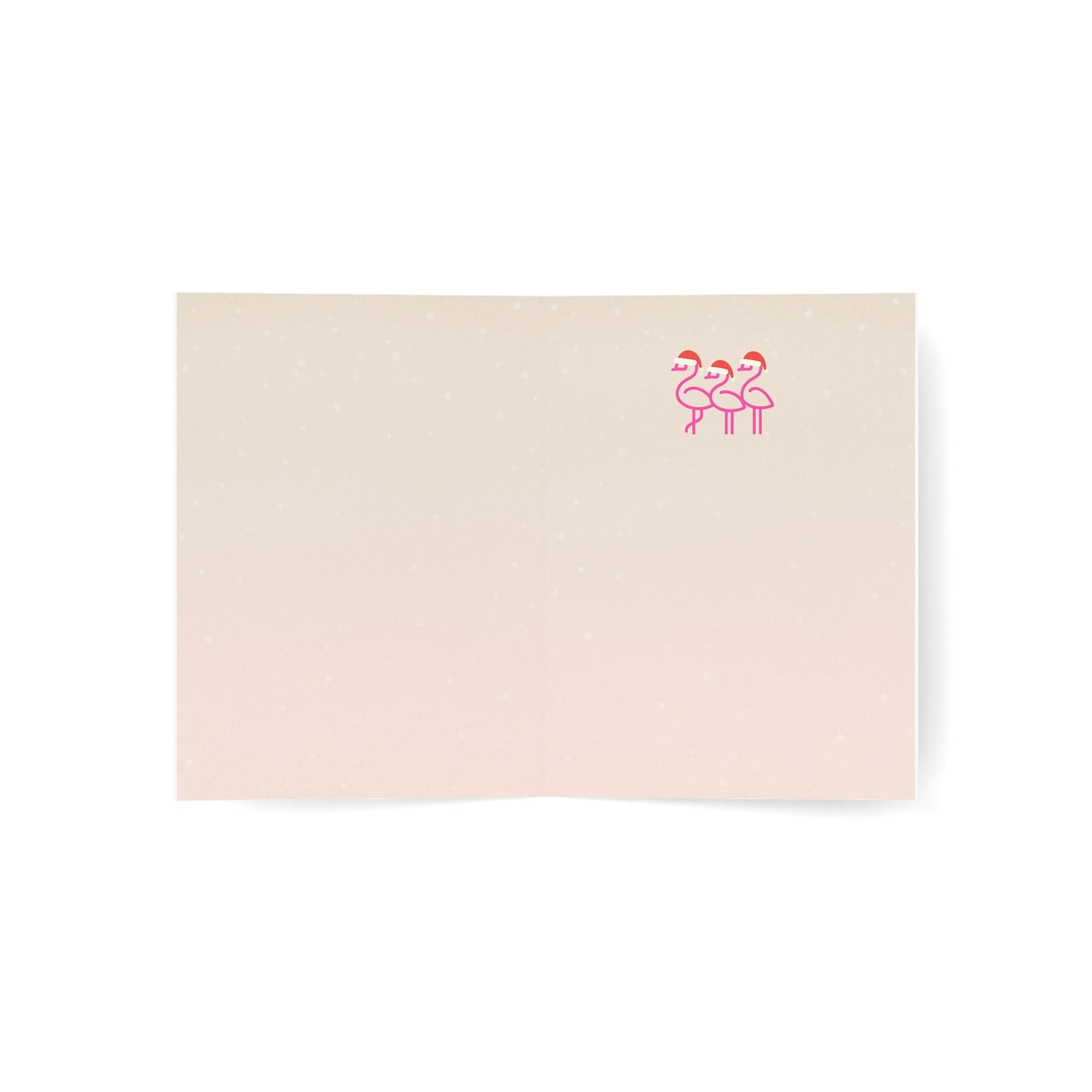 Three's A Holiday Vibe Flamingos Greeting Card | Holiday Card Blank Inside | Throuple Holiday Card