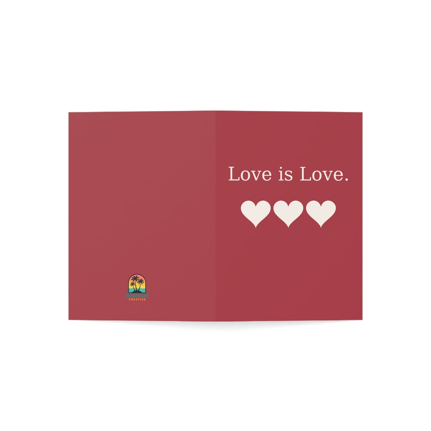 Love is Love hearts Greeting Card | Pride Anniversary Romance | Throuple Valentine's Day Card