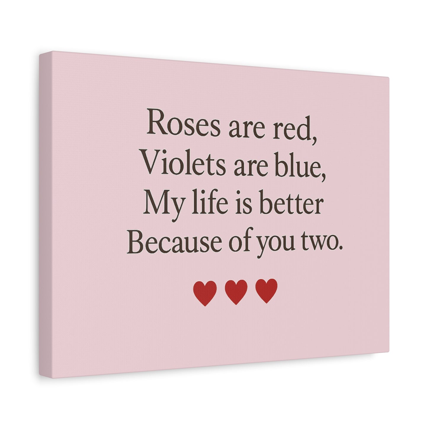Roses are red Violets are blue poem Matte Canvas | Stretched 1.25" | Throuple Poem Print