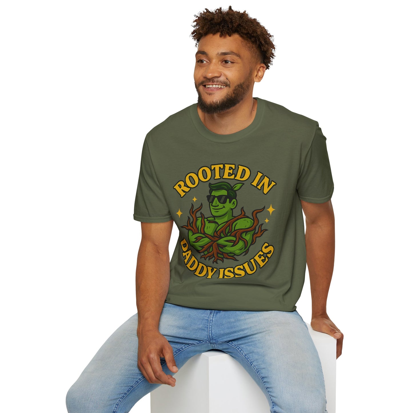 Softstyle Graphic T-Shirt | Rooted In Daddy Issues T-Shirt | Men's T-Shirt Plant Lover