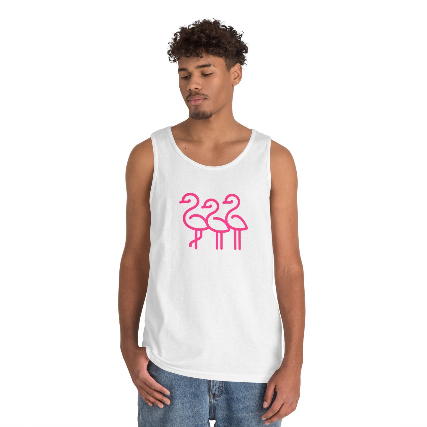 Pink Flamingo Trio Tank | Unisex Tank Top Summer | Throuple Life