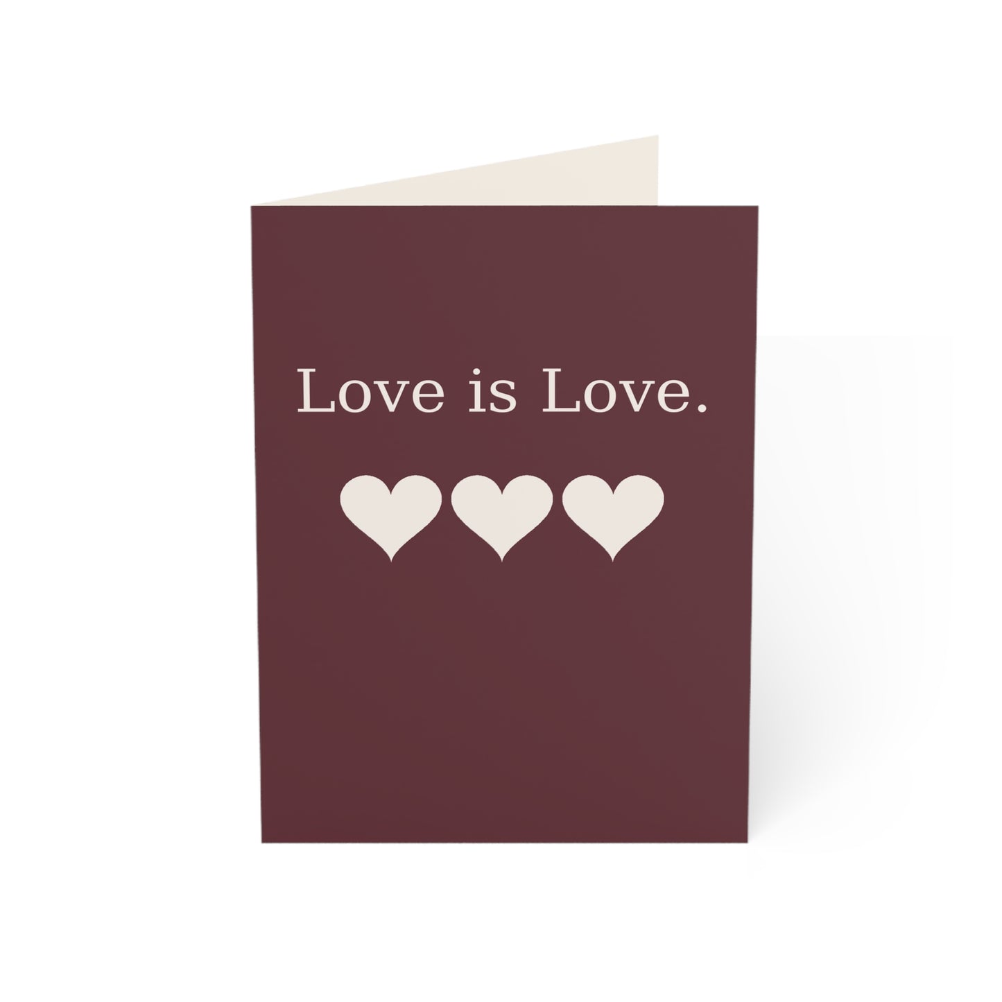 Love Is Love hearts Greeting Card | Pride, Romantic Note | Throuple Valentine's Day Card