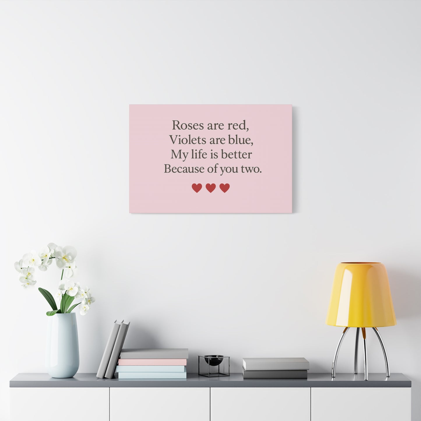 Roses are red Violets are blue poem Matte Canvas | Stretched 1.25" | Throuple Poem Print