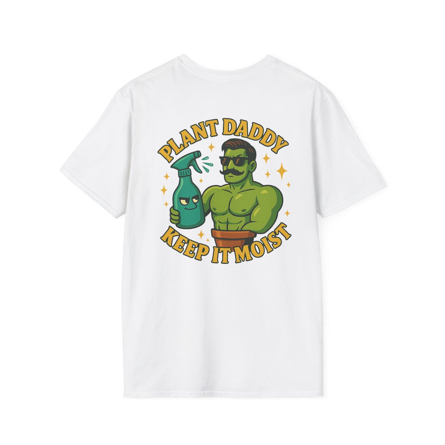 Plant Daddy Keep It Moist T-Shirt | Plant Care Humorous Graphic Tee | 2 Sided Men's T-Shirt Plant Lover