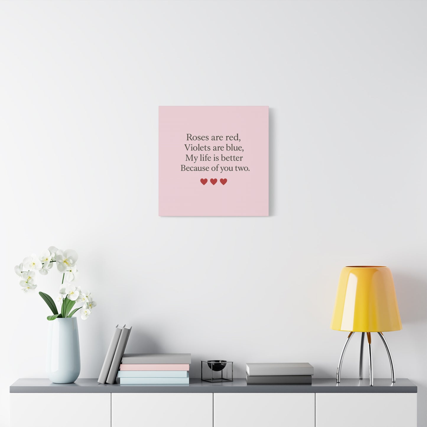 Roses are red Violets are blue poem Matte Canvas | Stretched 1.25" | Throuple Poem Print