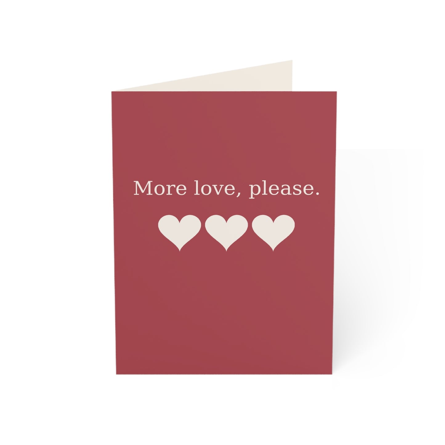 More love please Hearts Greeting Card | Romantic Valentine Note | Throuple Valentine's Day Card
