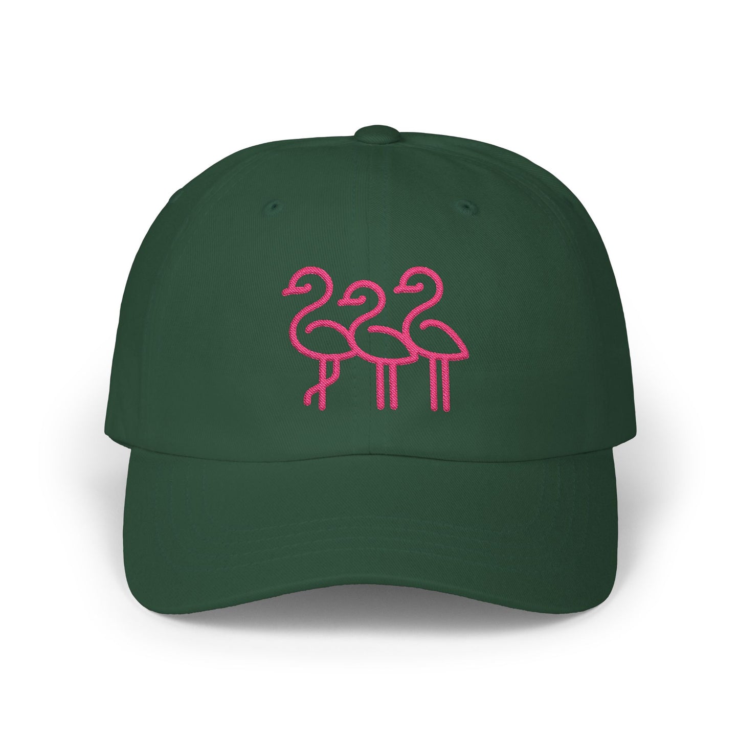 Three Pink Flamingos Dad Cap | Embroidered Flamingo Baseball Hat |Throuple Life
