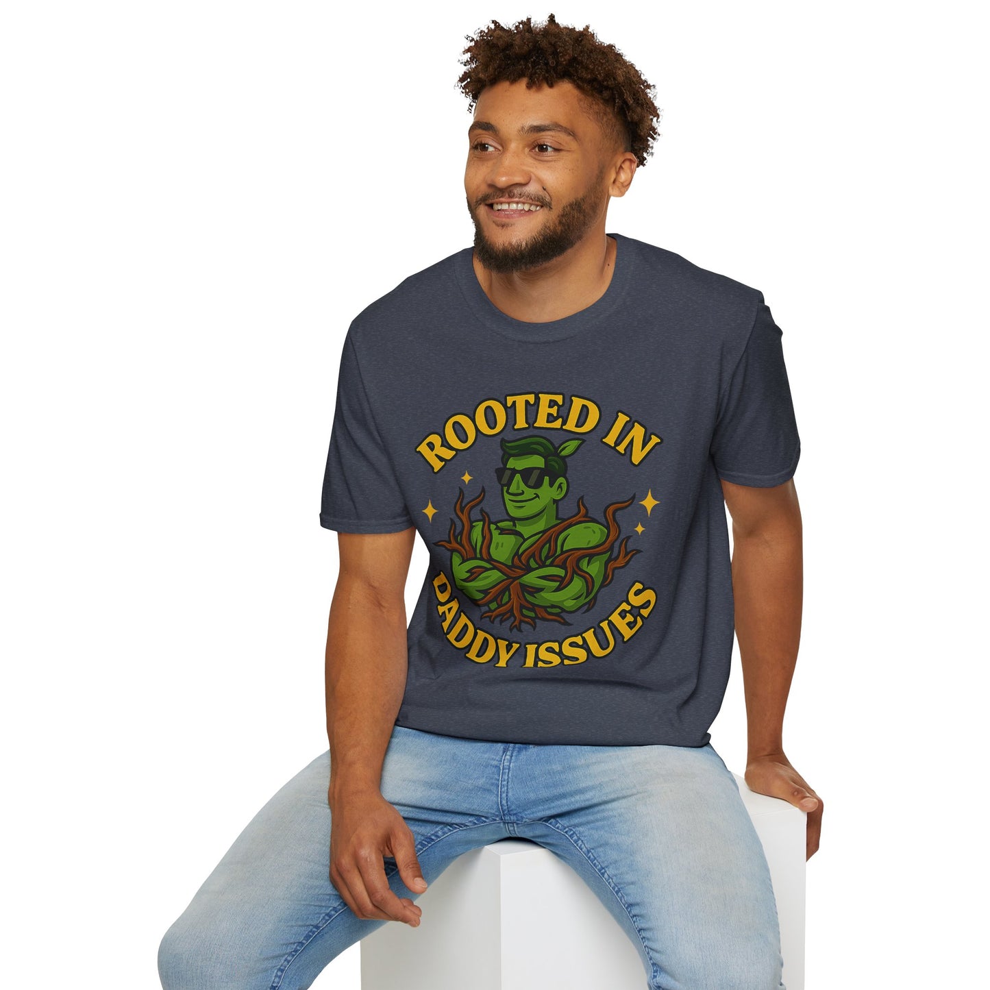 Softstyle Graphic T-Shirt | Rooted In Daddy Issues T-Shirt | Men's T-Shirt Plant Lover