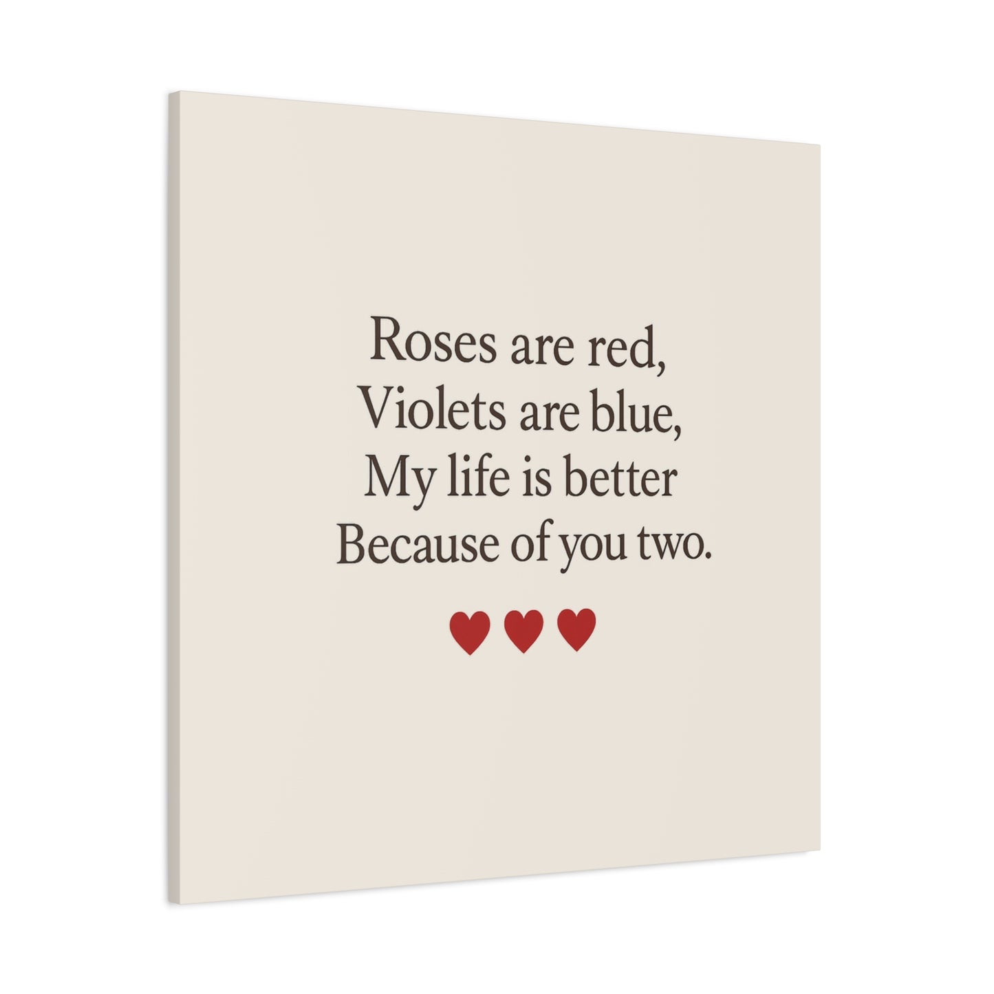 Roses are red poem Canvas | Stretched Matte Wall Art | Throuple Poem Artwork