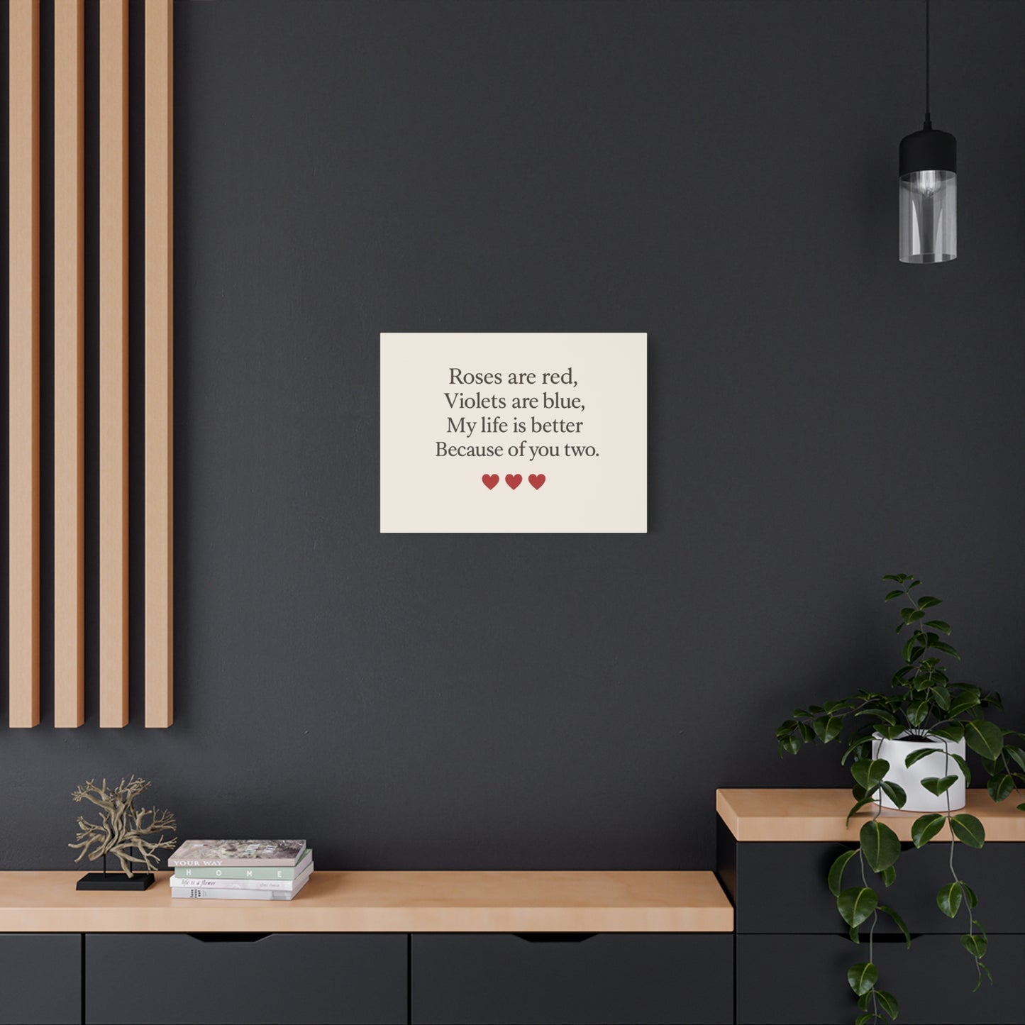 Roses are red poem Canvas | Stretched Matte Wall Art | Throuple Poem Artwork