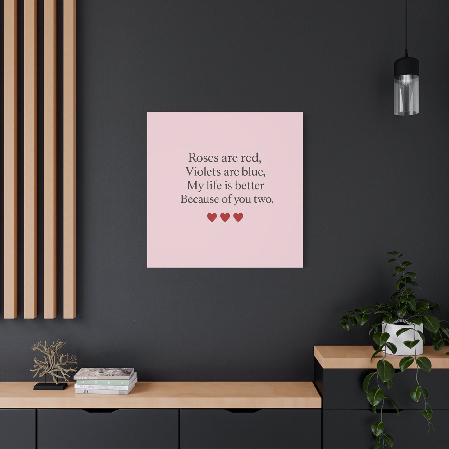 Roses are red Violets are blue poem Matte Canvas | Stretched 1.25" | Throuple Poem Print