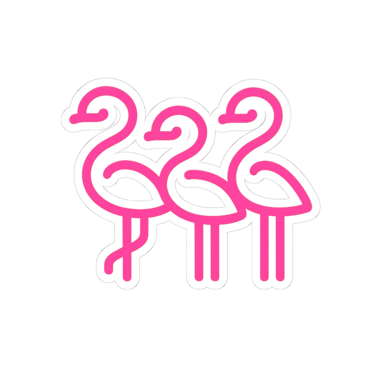 Pink Flamingo Trio Sticker | Kiss-Cut Vinyl Decal | Throuple Sticker