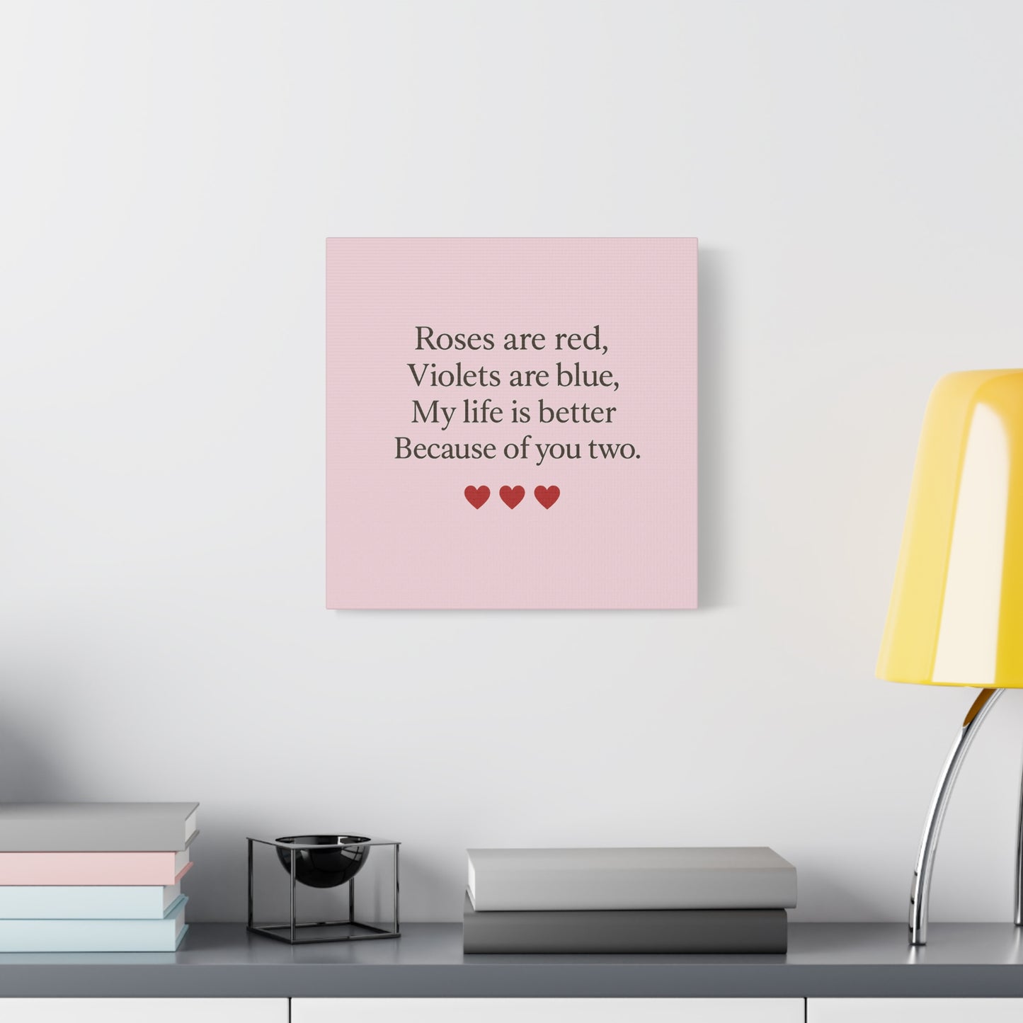 Roses are red Violets are blue poem Matte Canvas | Stretched 1.25" | Throuple Poem Print