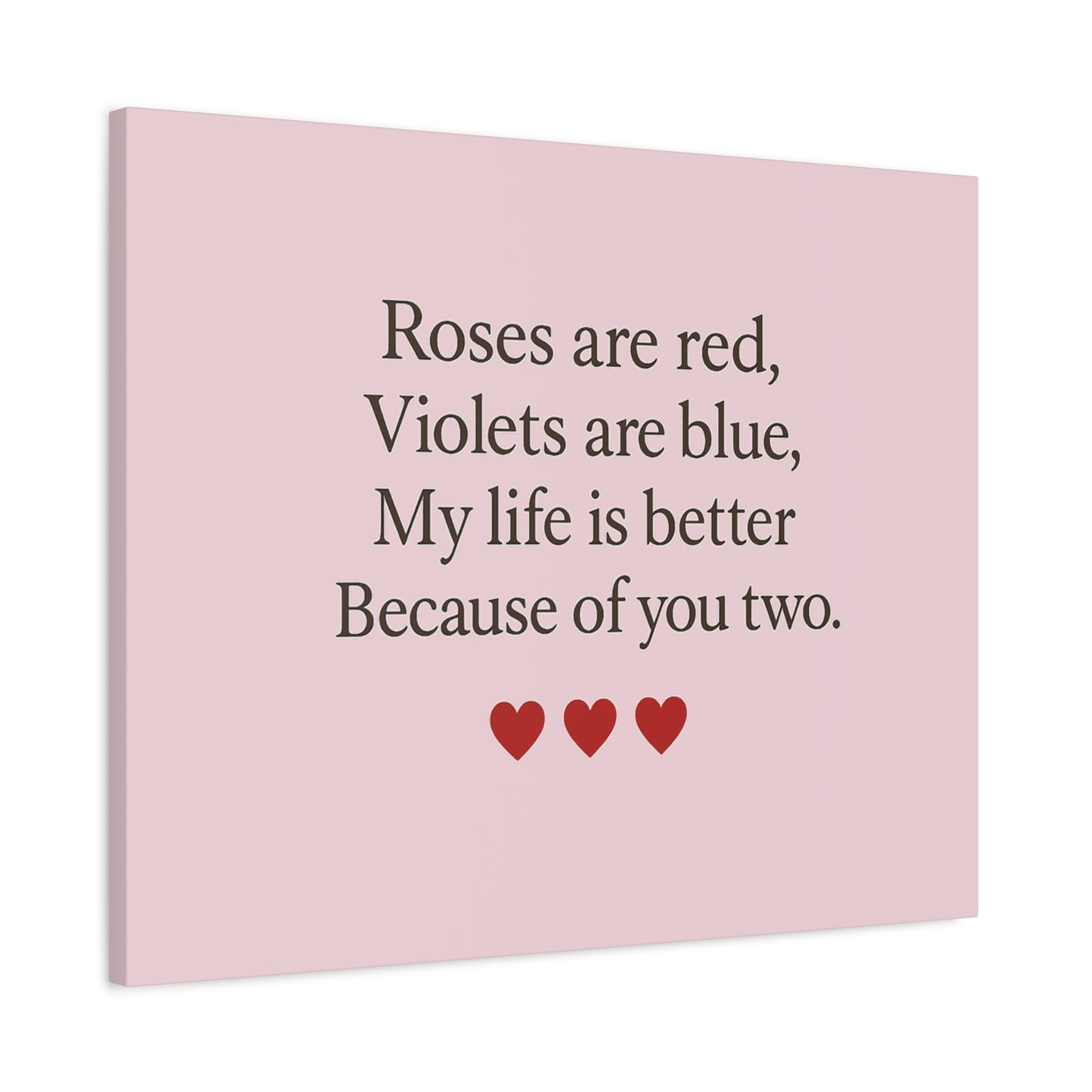 Roses are red Violets are blue poem Matte Canvas | Stretched 1.25" | Throuple Poem Print
