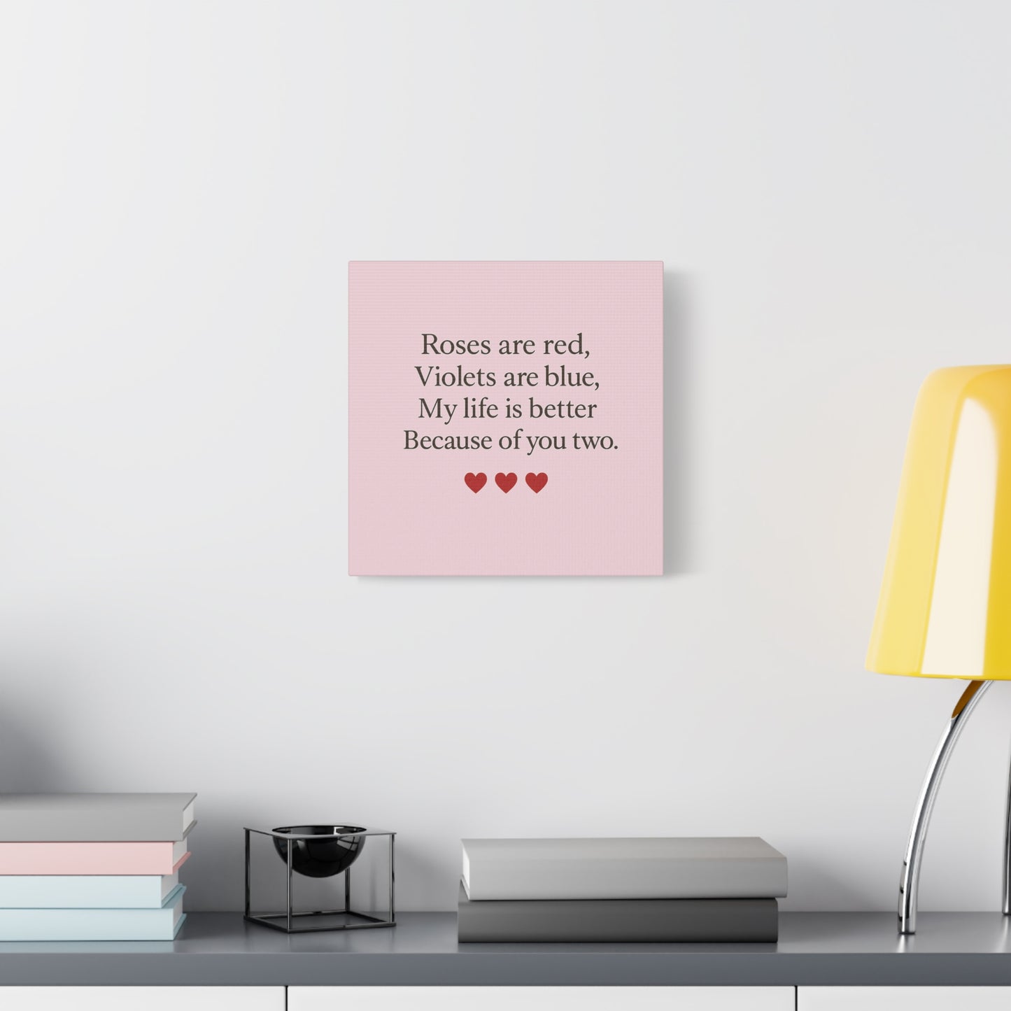Roses are red Violets are blue poem Matte Canvas | Stretched 1.25" | Throuple Poem Print