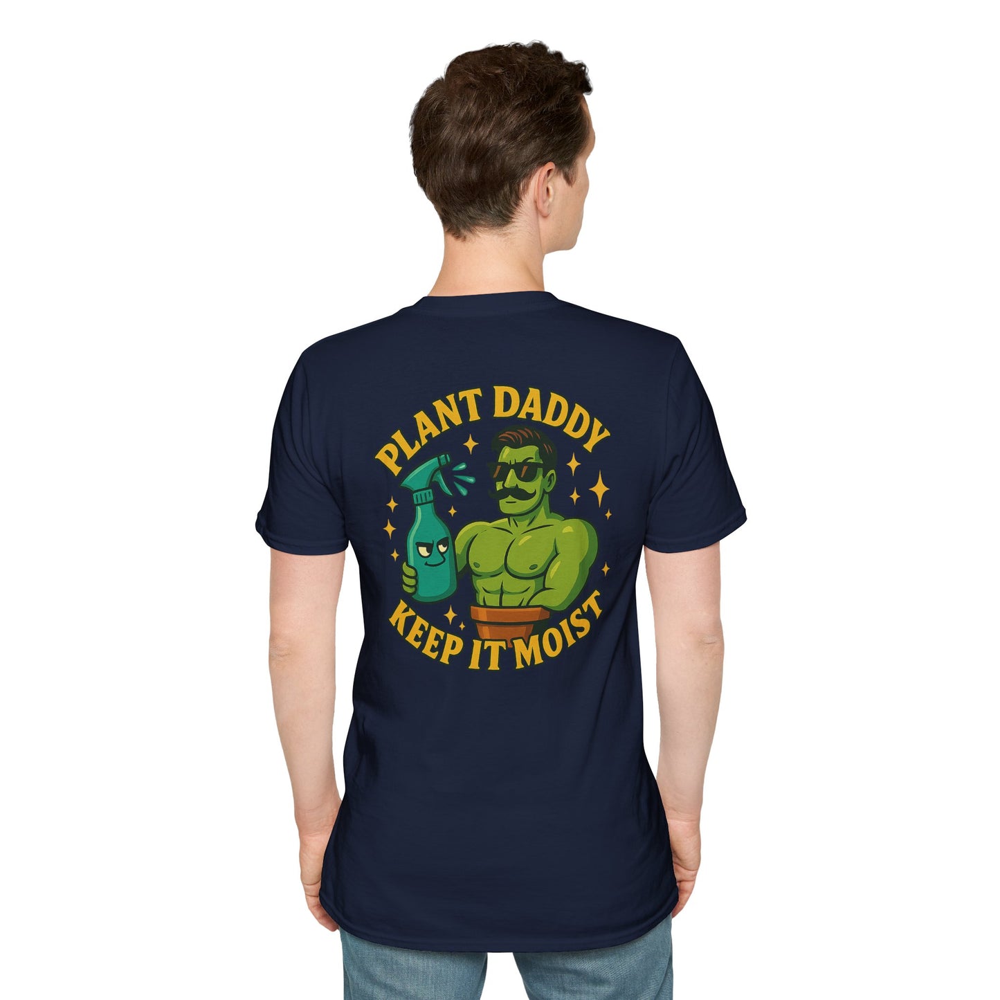 Plant Daddy Keep It Moist T-Shirt | Plant Care Humorous Graphic Tee | 2 Sided Men's T-Shirt Plant Lover