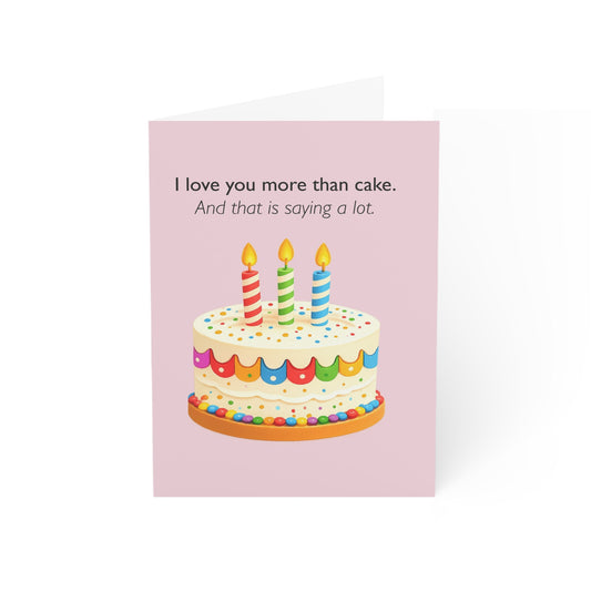 I Love You More Than Cake birthday card | Greeting Card | Throuple Celebration