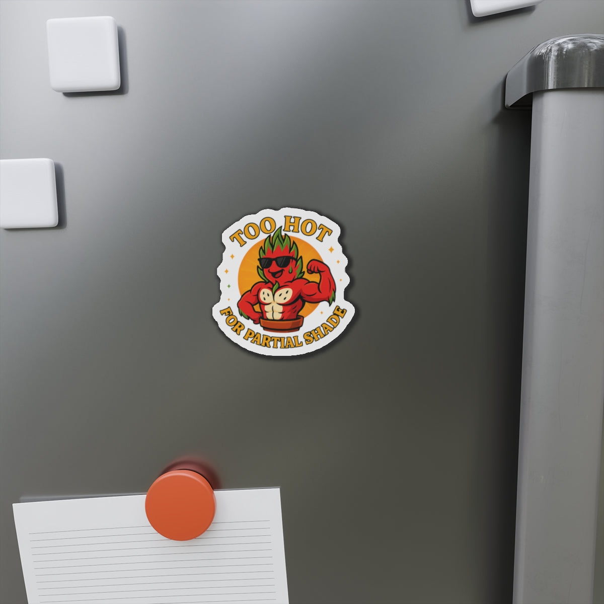 Too Hot Muscle Dragon Fruit Die-Cut Magnet | Funny  Pot Magnet | Funny Magnet for Plant Lovers