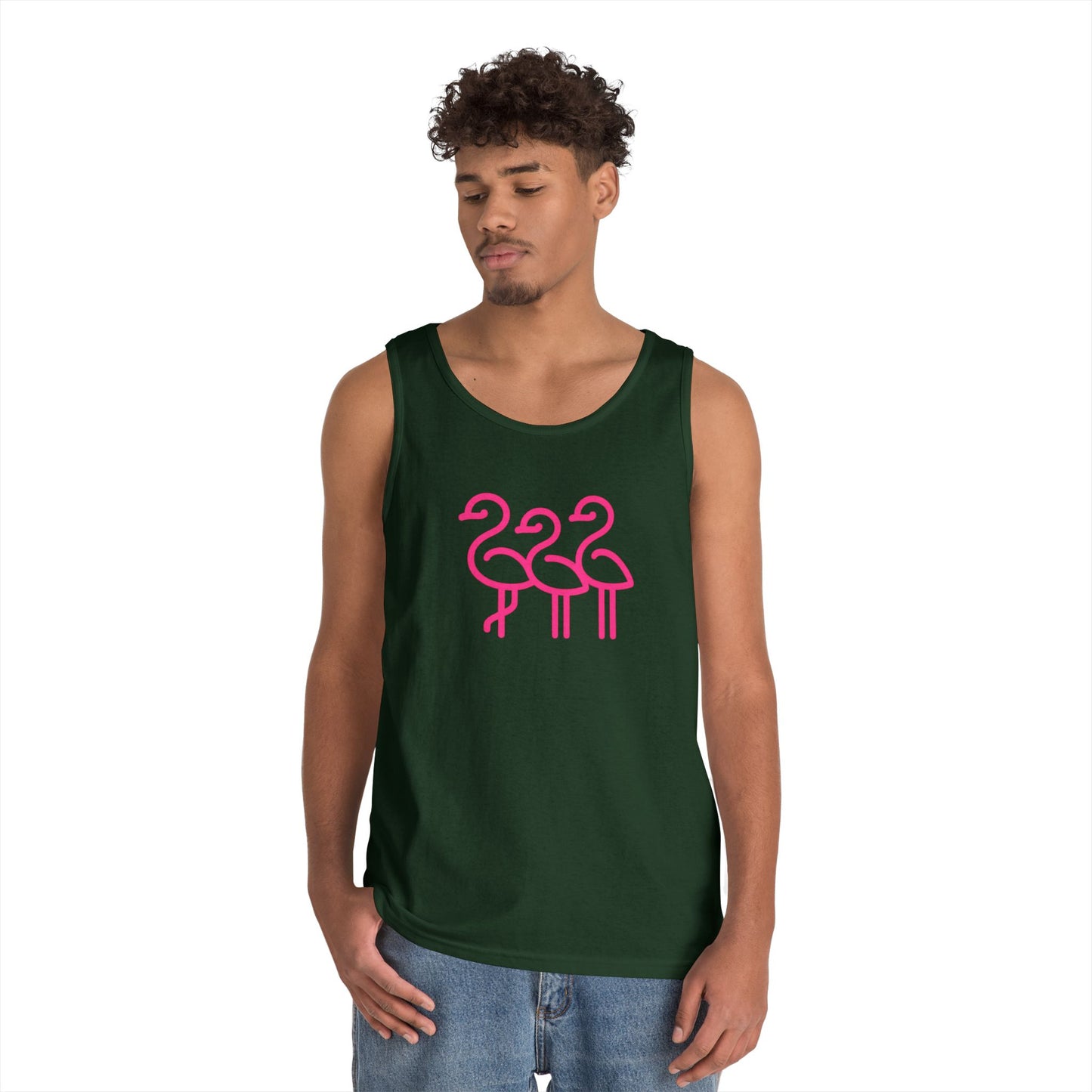 Pink Flamingo Trio Tank | Unisex Tank Top Summer | Throuple Life