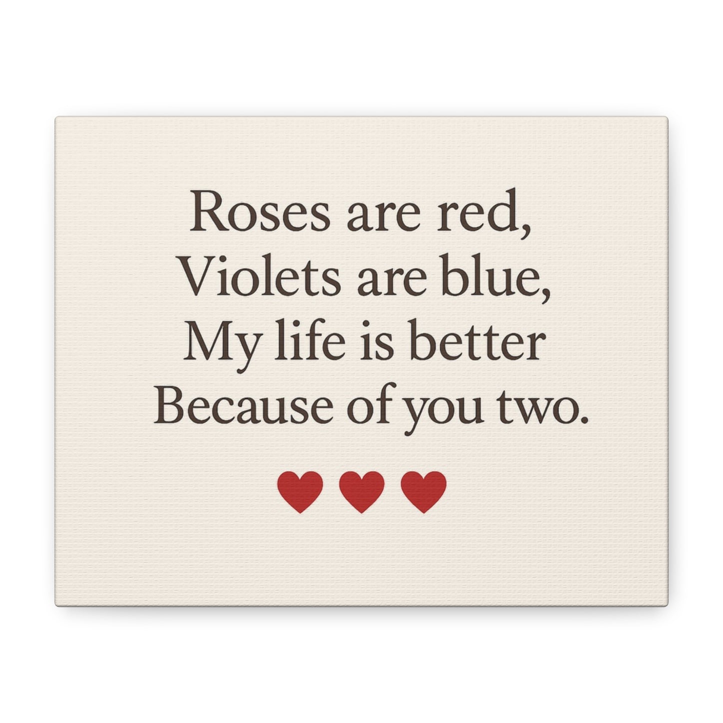 Roses are red poem Canvas | Stretched Matte Wall Art | Throuple Poem Artwork