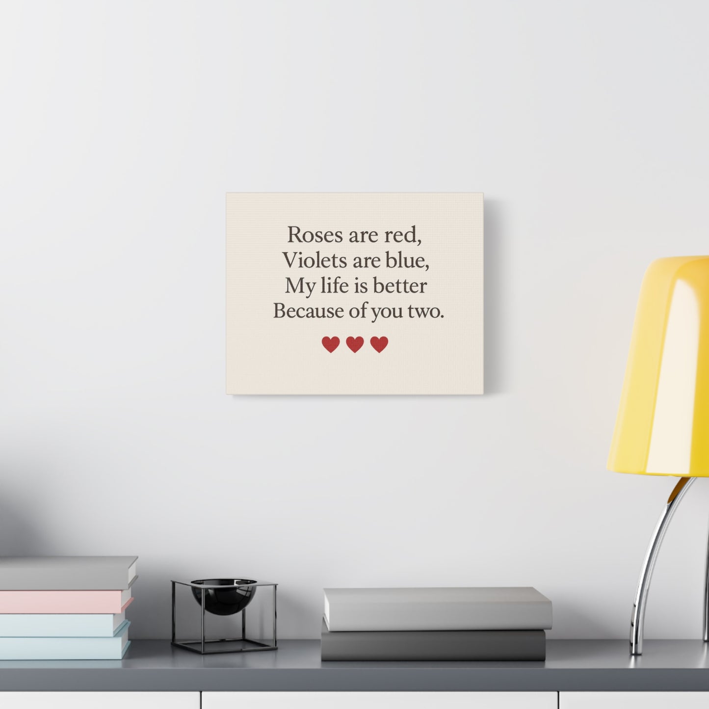 Roses are red poem Canvas | Stretched Matte Wall Art | Throuple Poem Artwork