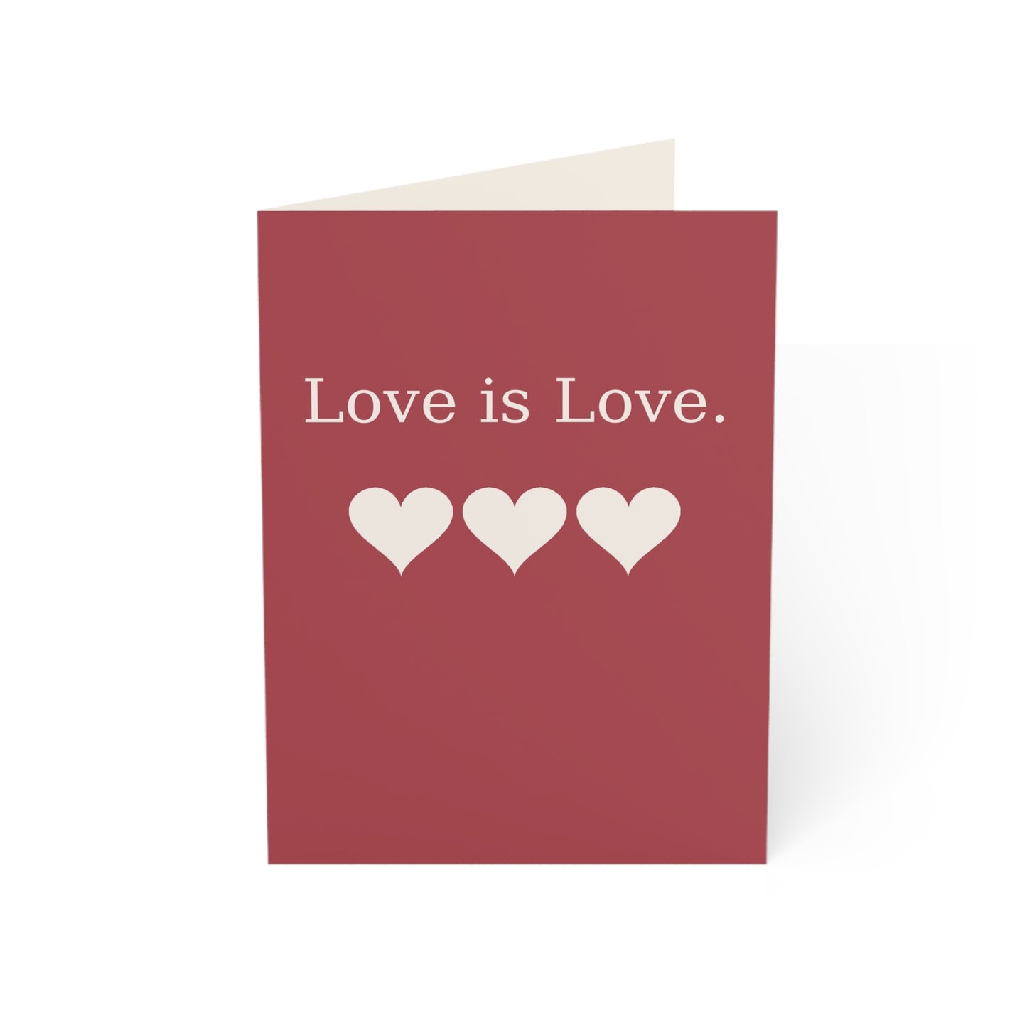 Love is Love hearts Greeting Card | Pride Anniversary Romance | Throuple Valentine's Day Card