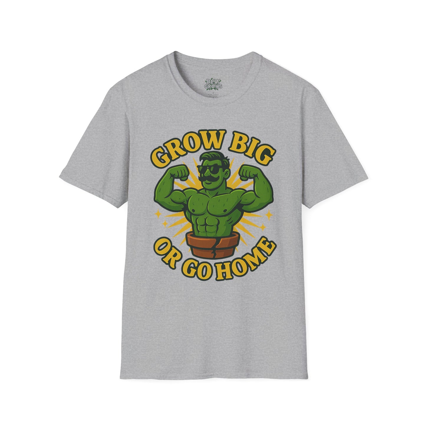 Grow Big or Go Home Plant Monster T-Shirt | Muscle Succulent Graphic Tee | Men's T-Shirt Plant Lover
