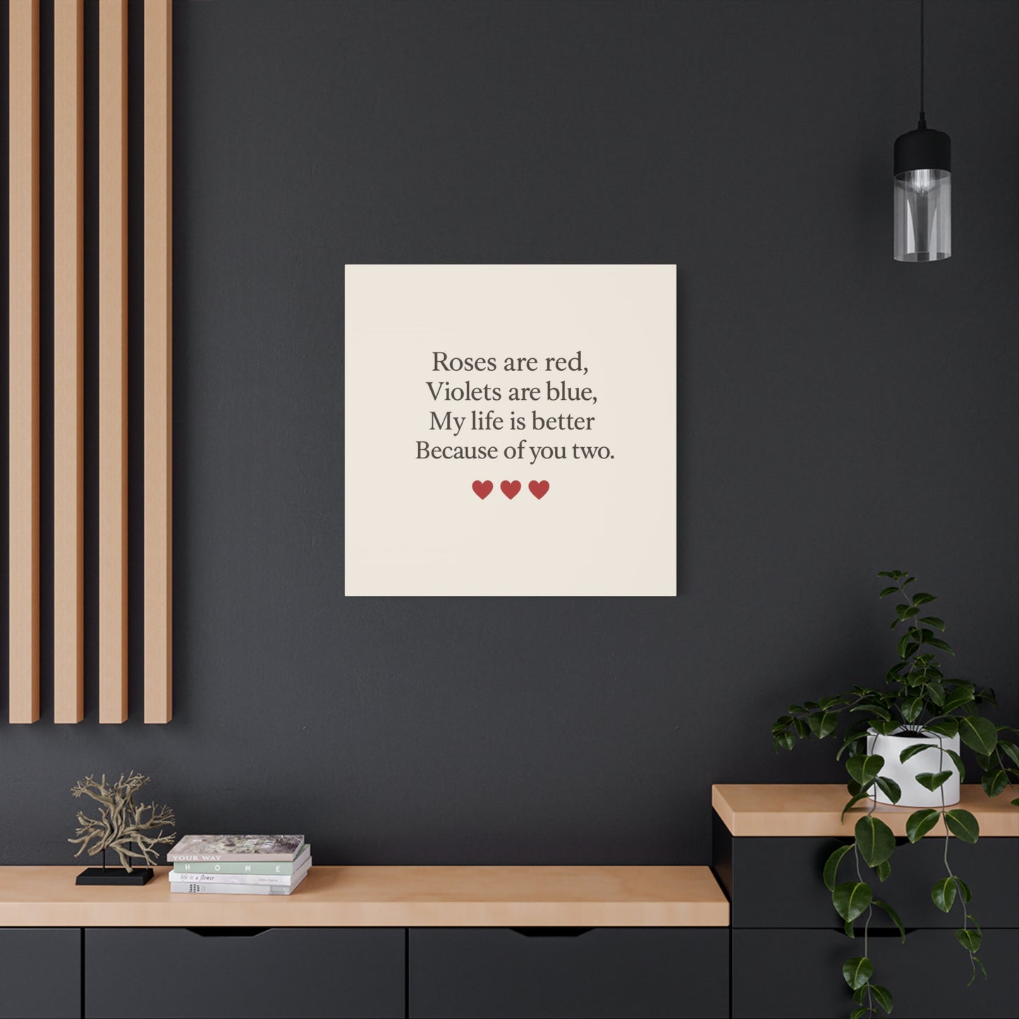 Roses are red poem Canvas | Stretched Matte Wall Art | Throuple Poem Artwork