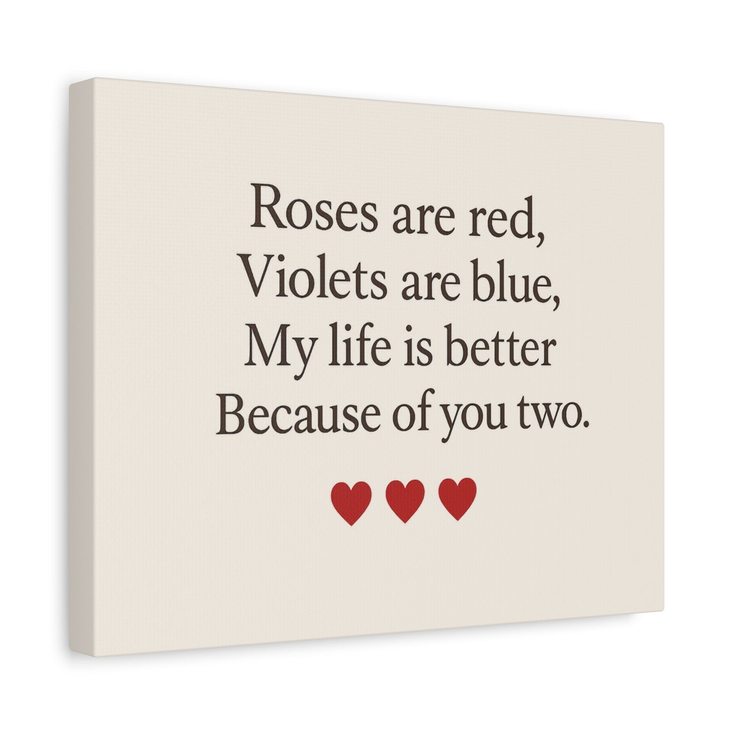 Roses are red poem Canvas | Stretched Matte Wall Art | Throuple Poem Artwork