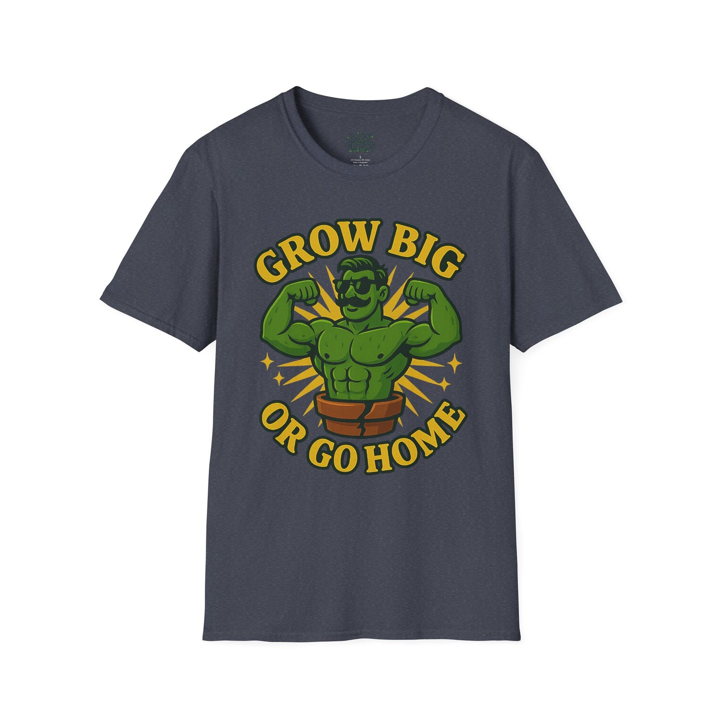 Grow Big or Go Home Plant Monster T-Shirt | Muscle Succulent Graphic Tee | Men's T-Shirt Plant Lover