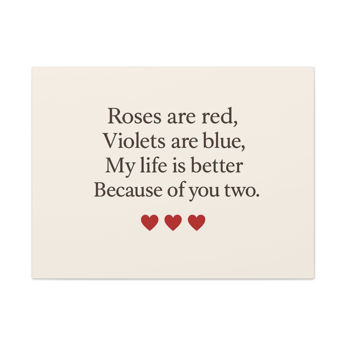 Roses are red poem Canvas | Stretched Matte Wall Art | Throuple Poem Artwork