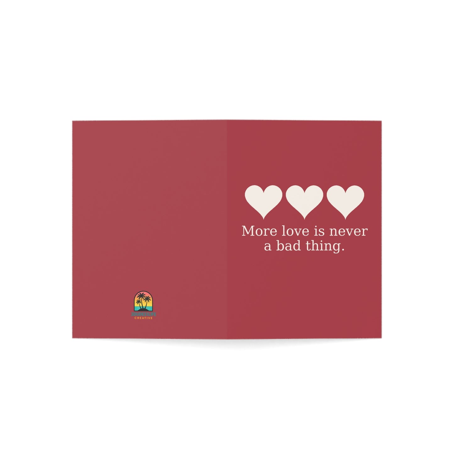 More love is never a bad thing Greeting Card | Heart Trio Love Card | Throuple Valentine's Day Card