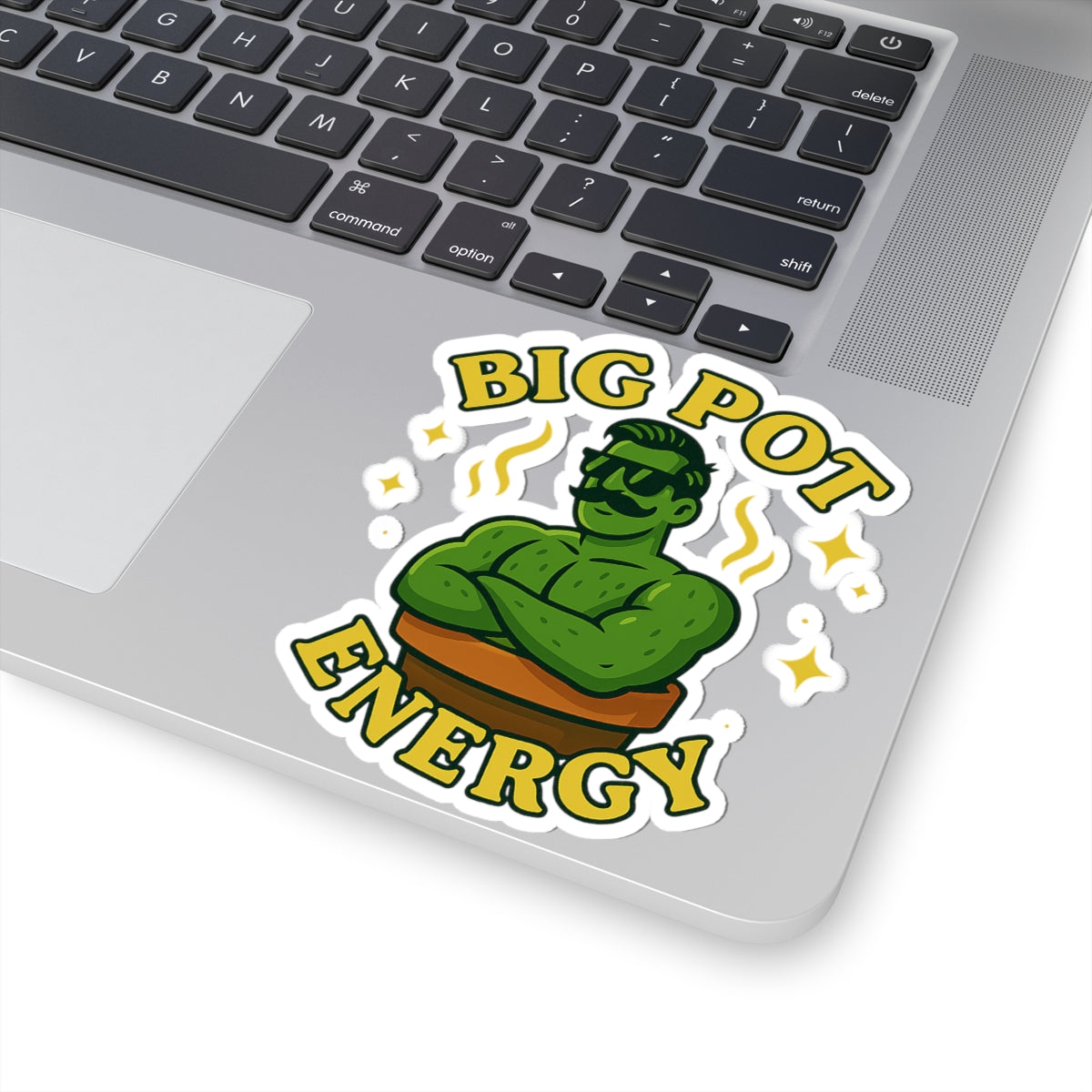 Big Pot Energy sticker | Plant Pot Character kiss-cut sticker | Funny Sticker for Plant Lovers