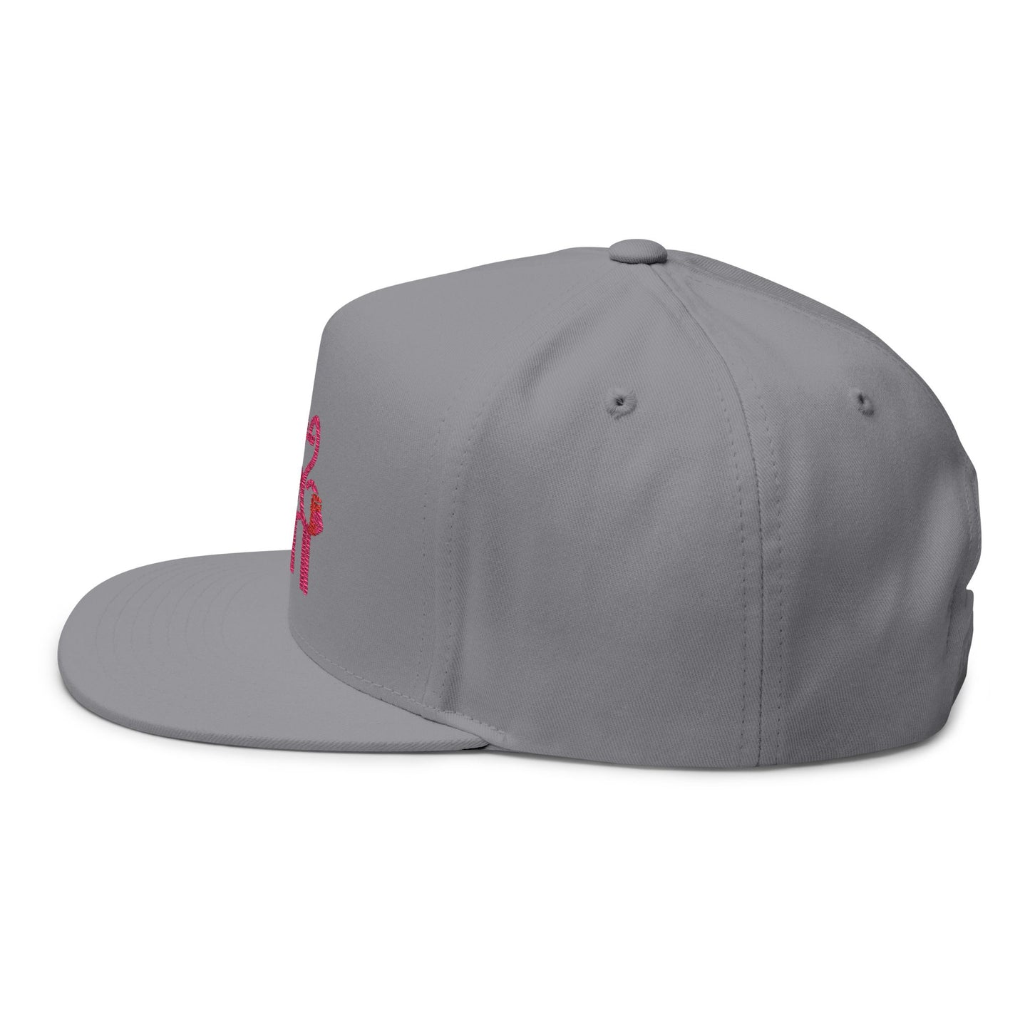 Three Pink Flamingos Embroidered Flat Bill Cap | Tropical Bird Hat | Red Cup Throuple Life