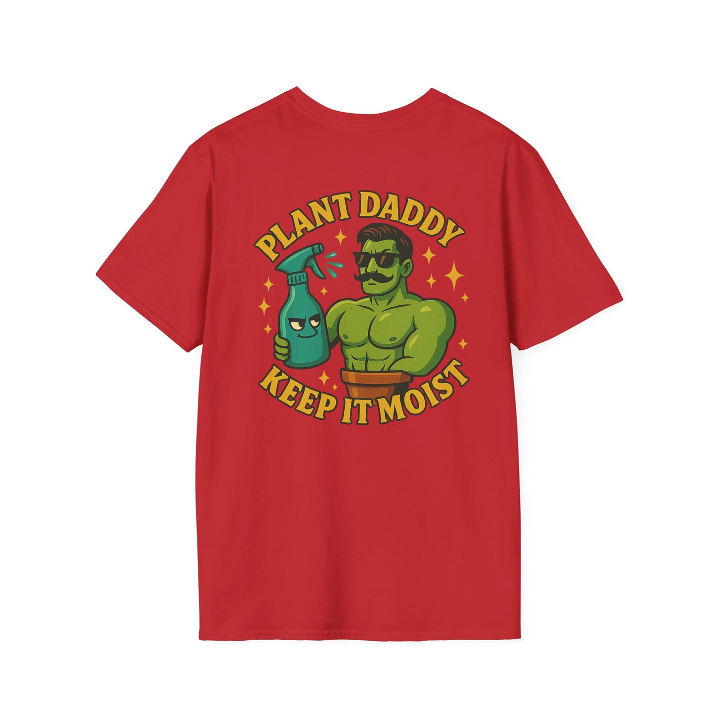 Plant Daddy Keep It Moist T-Shirt | Plant Care Humorous Graphic Tee | 2 Sided Men's T-Shirt Plant Lover