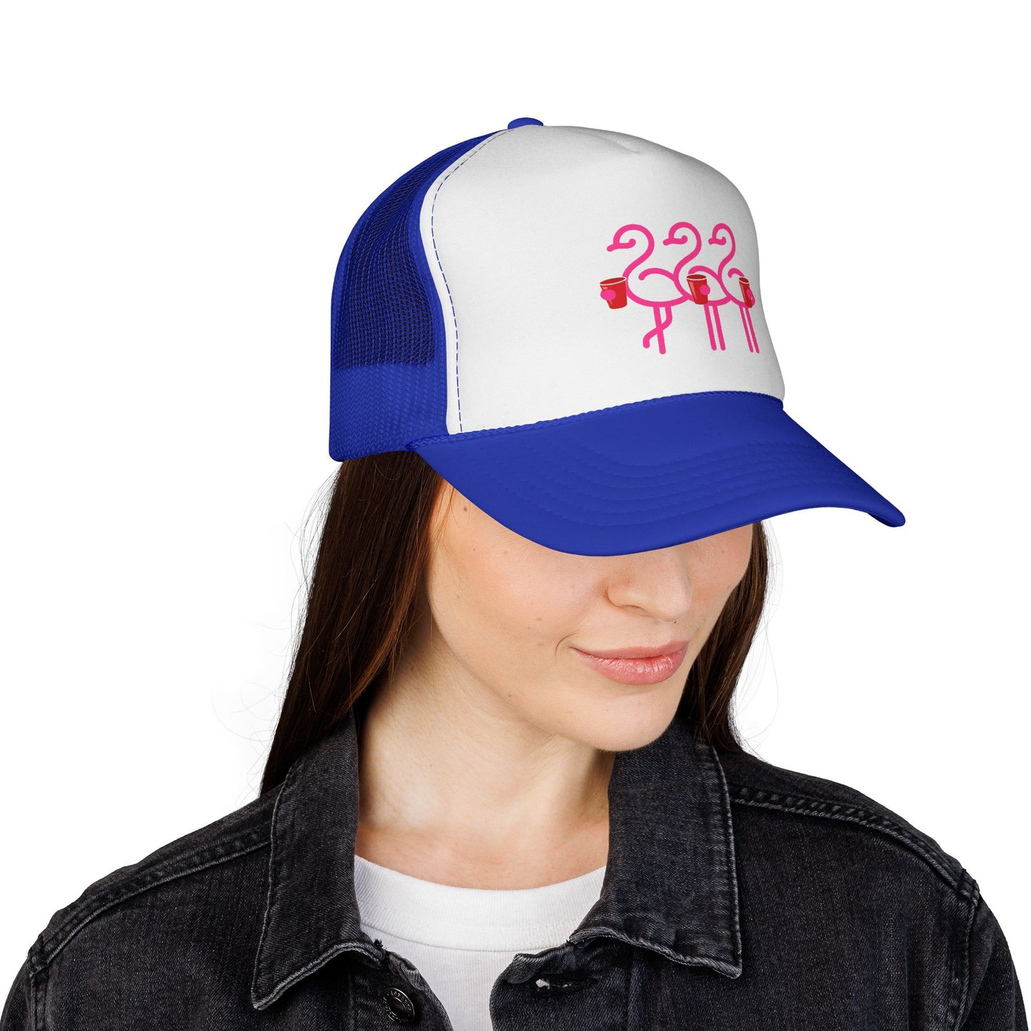 Pink Flamingo Trio Trucker | Fun Throuple Life Hat