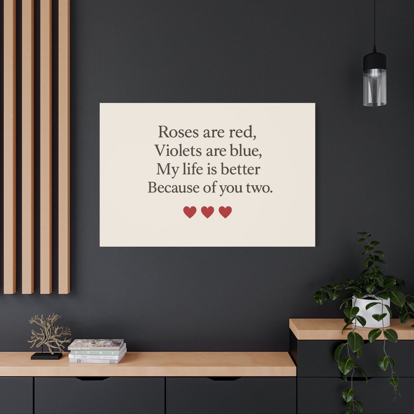 Roses are red poem Canvas | Stretched Matte Wall Art | Throuple Poem Artwork