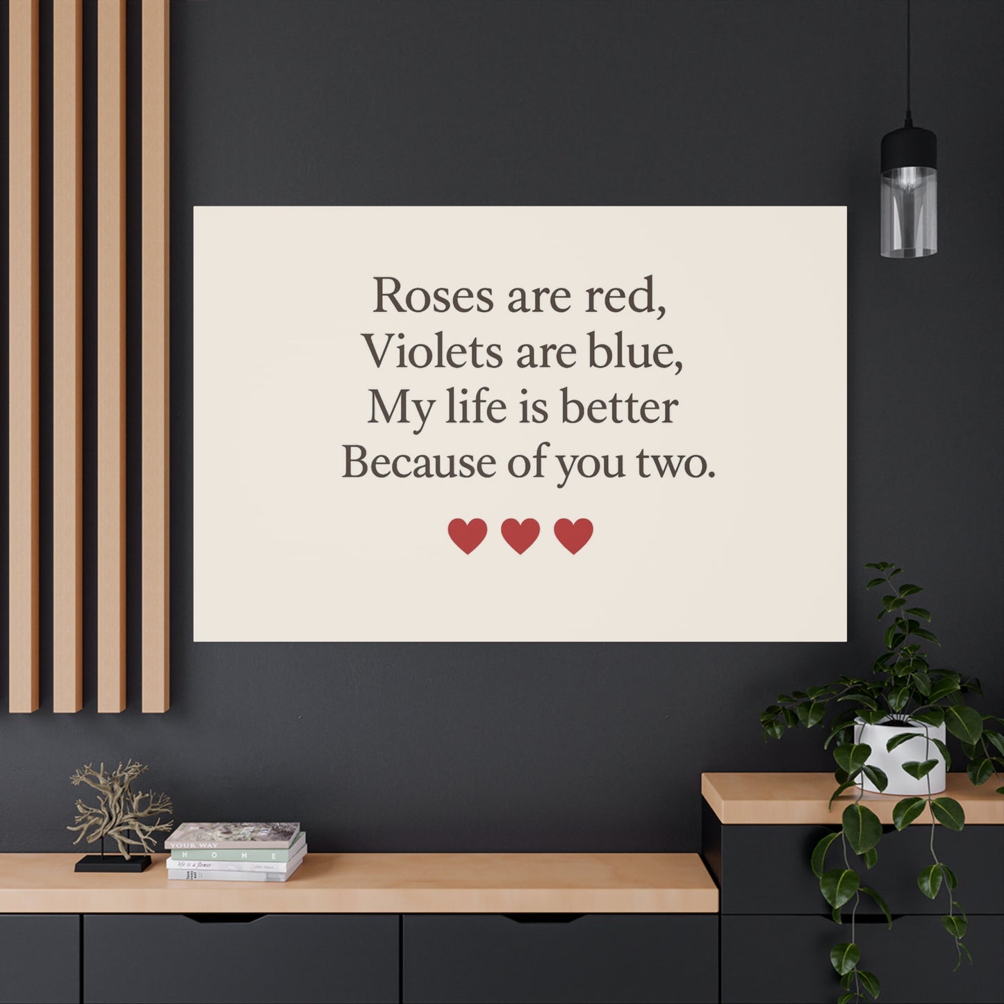 Roses are red poem Canvas | Stretched Matte Wall Art | Throuple Poem Artwork