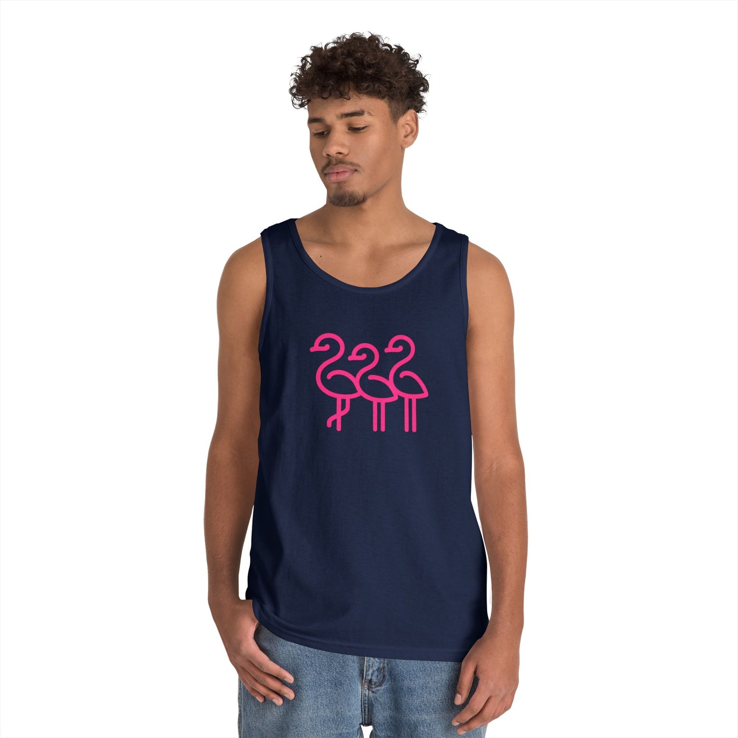Pink Flamingo Trio Tank | Unisex Tank Top Summer | Throuple Life