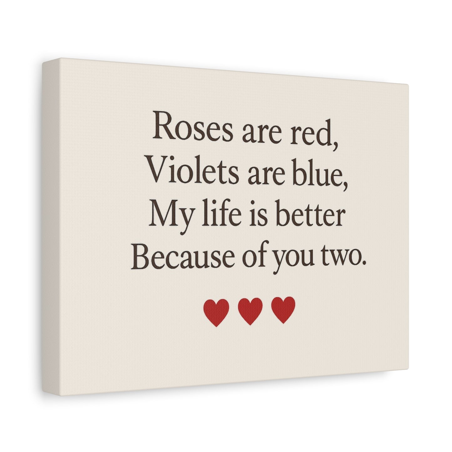 Roses are red poem Canvas | Stretched Matte Wall Art | Throuple Poem Artwork