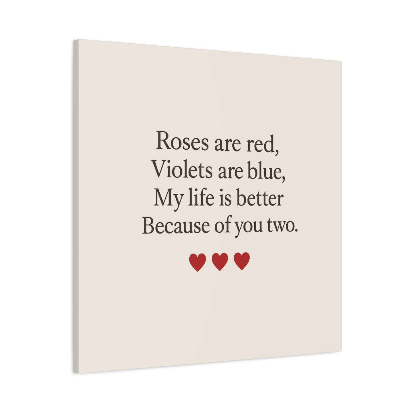 Roses are red poem Canvas | Stretched Matte Wall Art | Throuple Poem Artwork