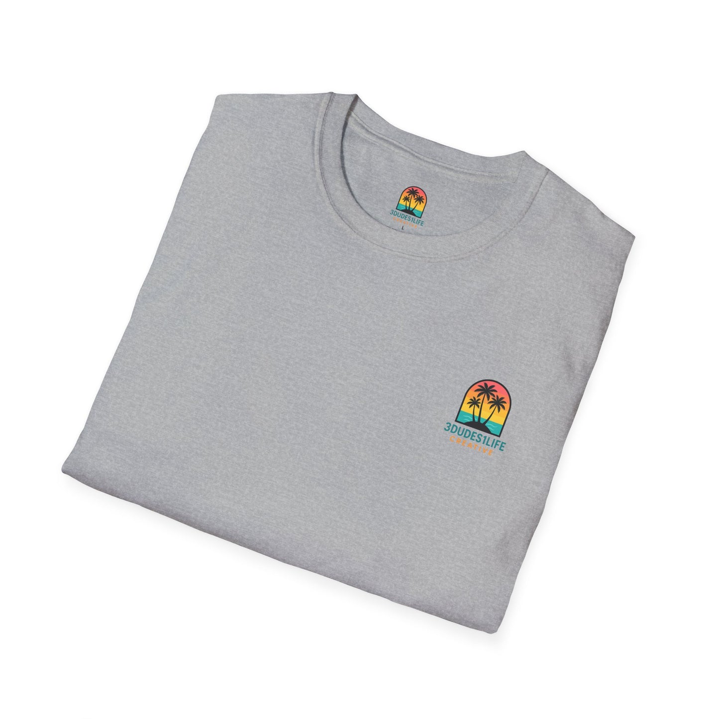 Sunset Palm Trees T-Shirt | Tropical Island Sunset Tee | Throuple Tee Shirt