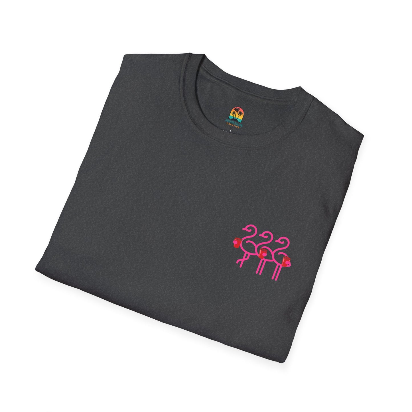 Three Pink Flamingos T-Shirt | Summer Print Shirt | Red Cup Throuple Life