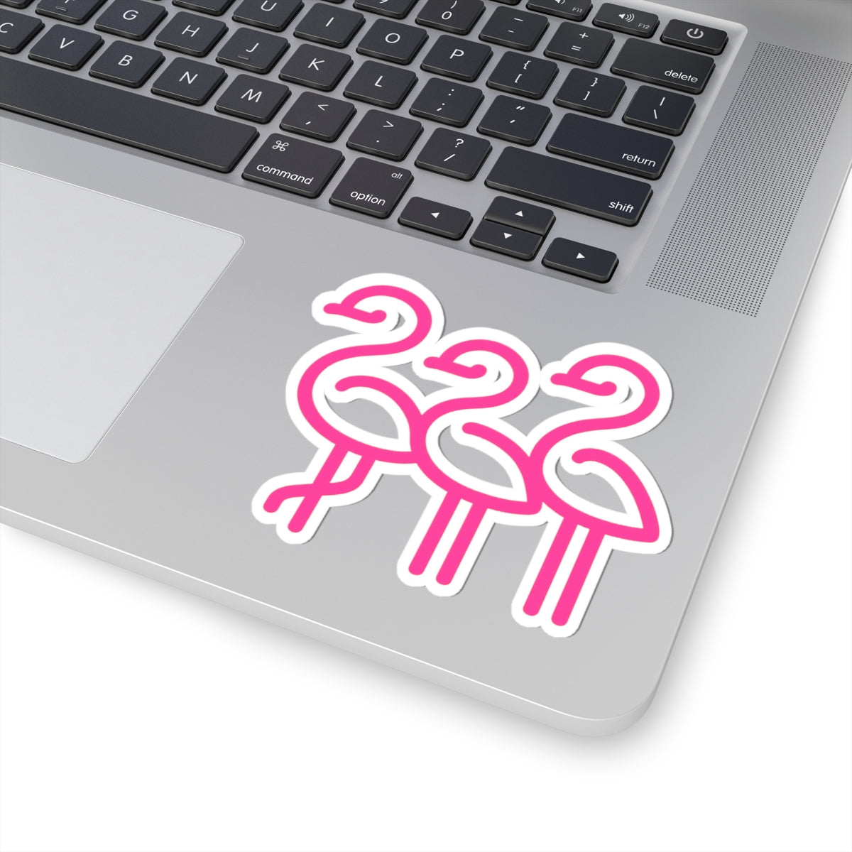 Pink Flamingo Trio Sticker | Kiss-Cut Vinyl Decal | Throuple Sticker