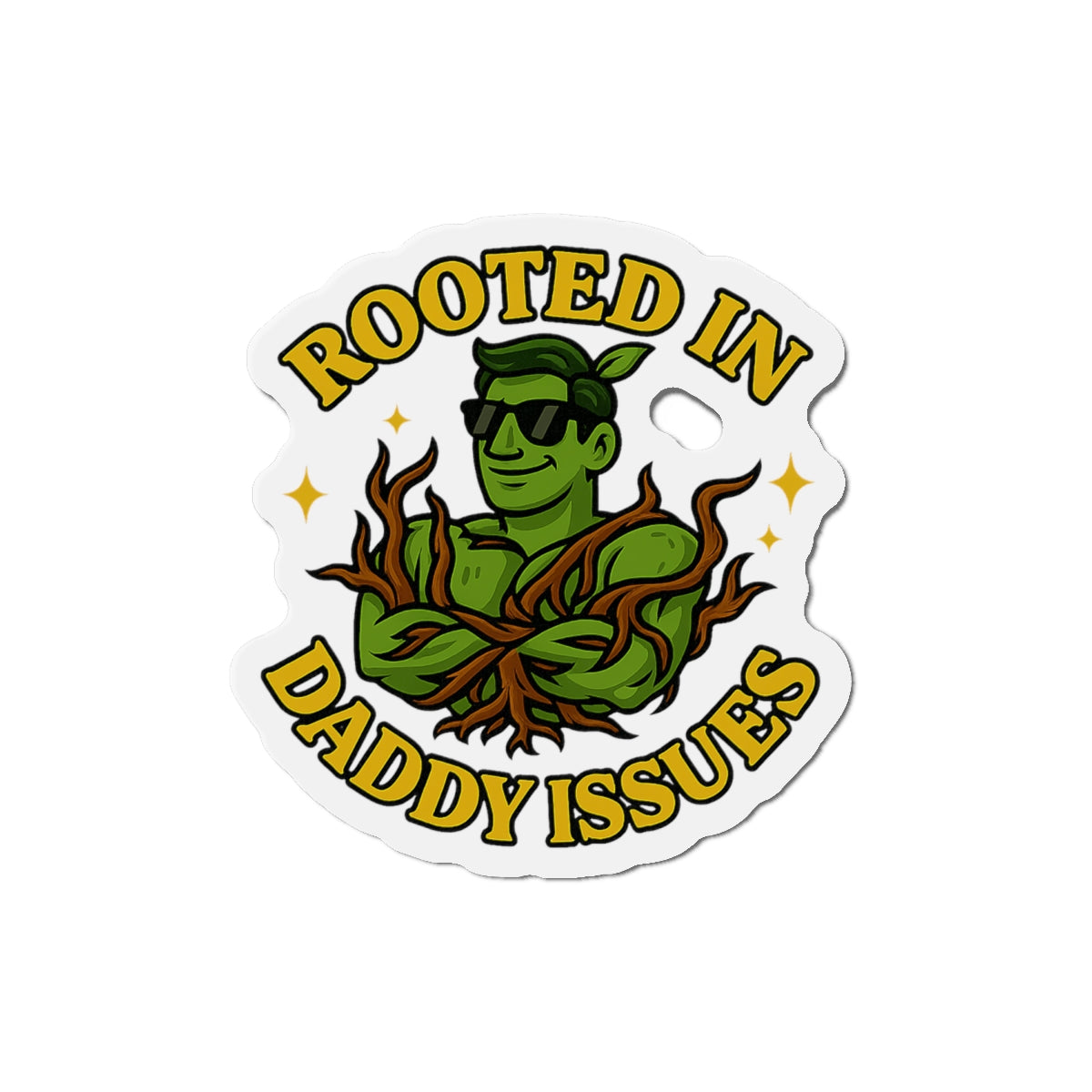 Rooted in Daddy Issues sticker | Plant Man, Vine Illustration | Funny Sticker for Plant Lovers