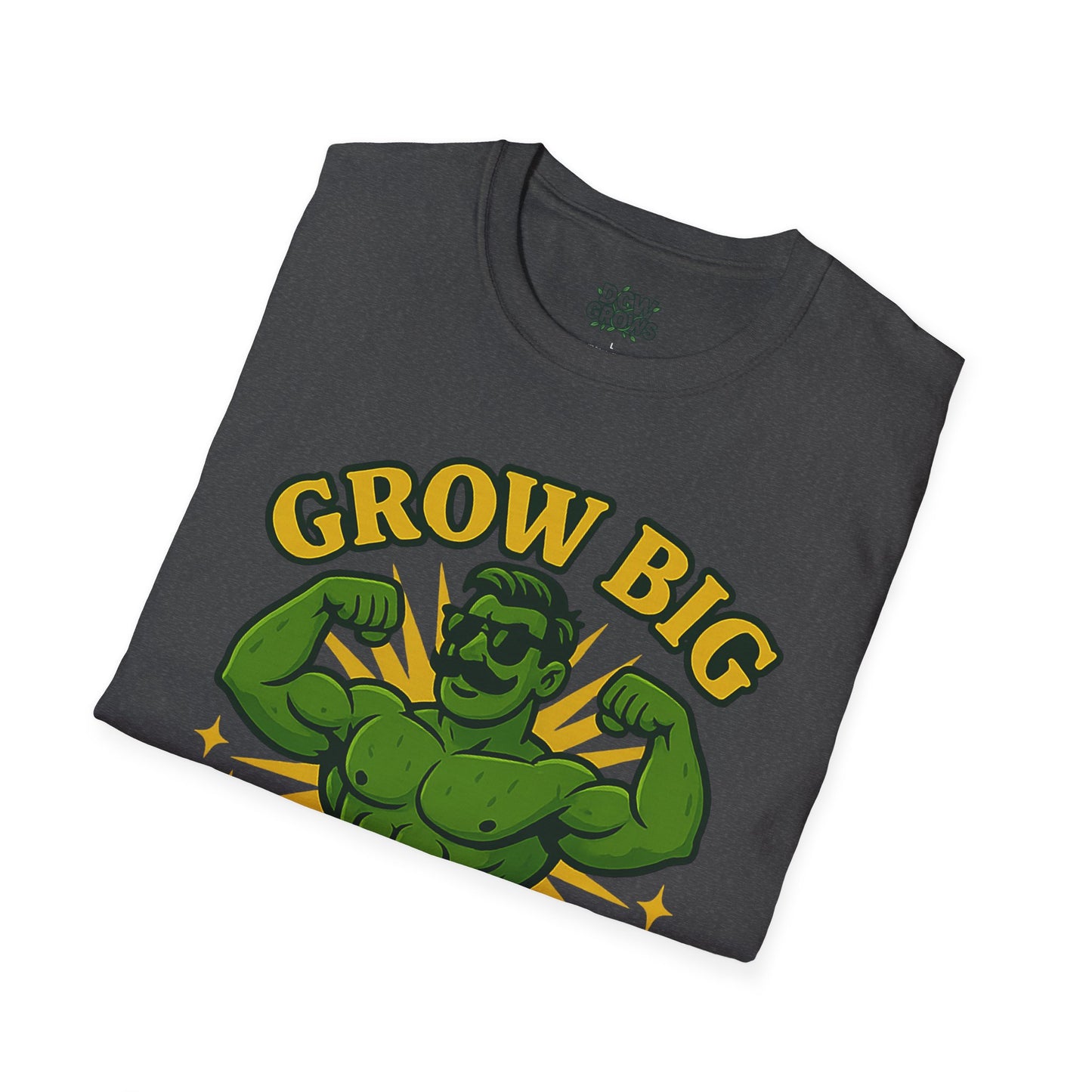 Grow Big or Go Home Plant Monster T-Shirt | Muscle Succulent Graphic Tee | Men's T-Shirt Plant Lover