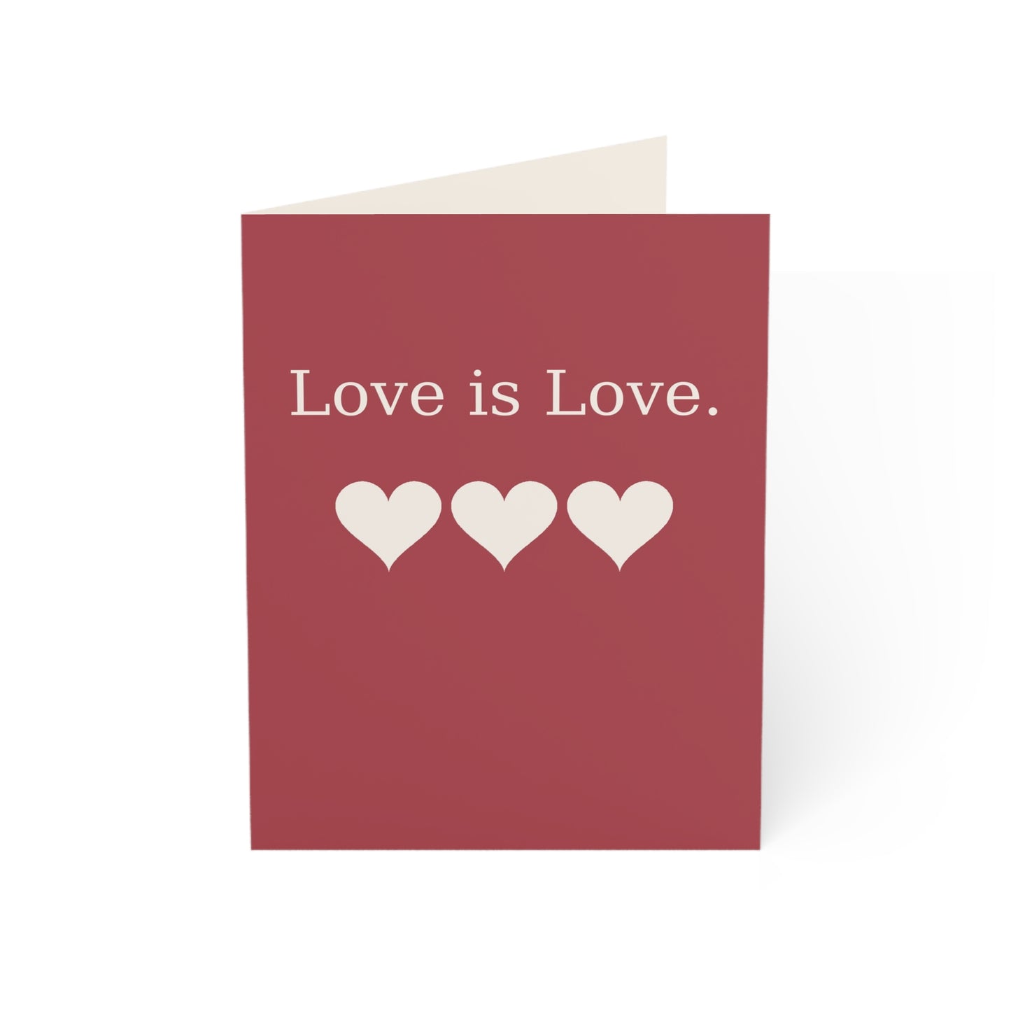 Love is Love hearts Greeting Card | Pride Anniversary Romance | Throuple Valentine's Day Card