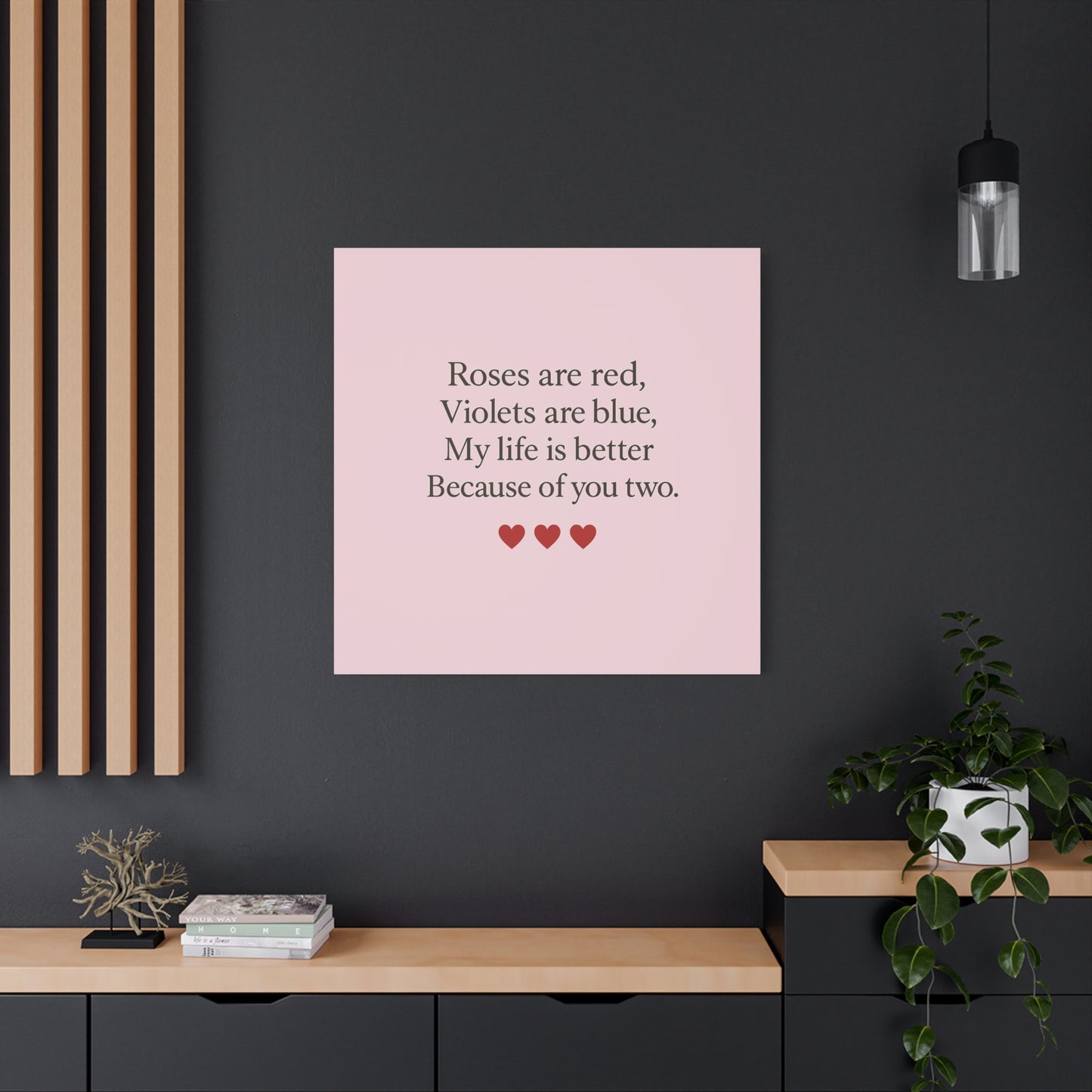 Roses are red Violets are blue poem Matte Canvas | Stretched 1.25" | Throuple Poem Print